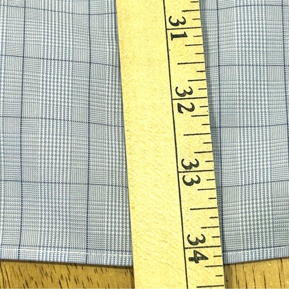 Jos A Bank Travelers Traditional Fit Blue Plaid Long Sleeve Shirt 19/36 - Picture 8 of 8